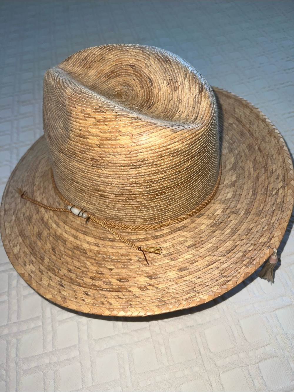 Sahuayo Men’s Natural Straw Cowboy Hat with Decorative Cord Size 7